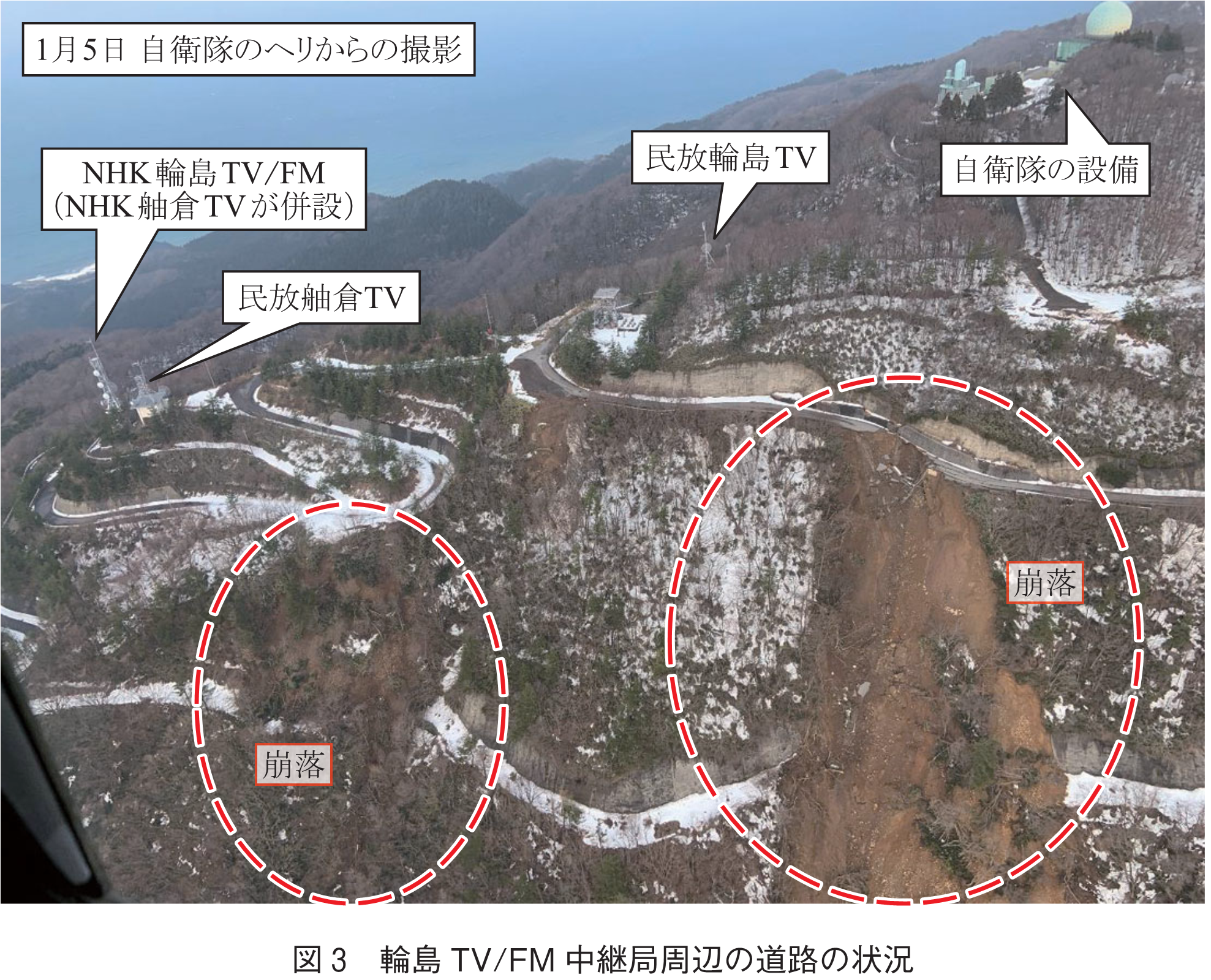 図3　輪島TV/FM中継局周辺の道路の状況