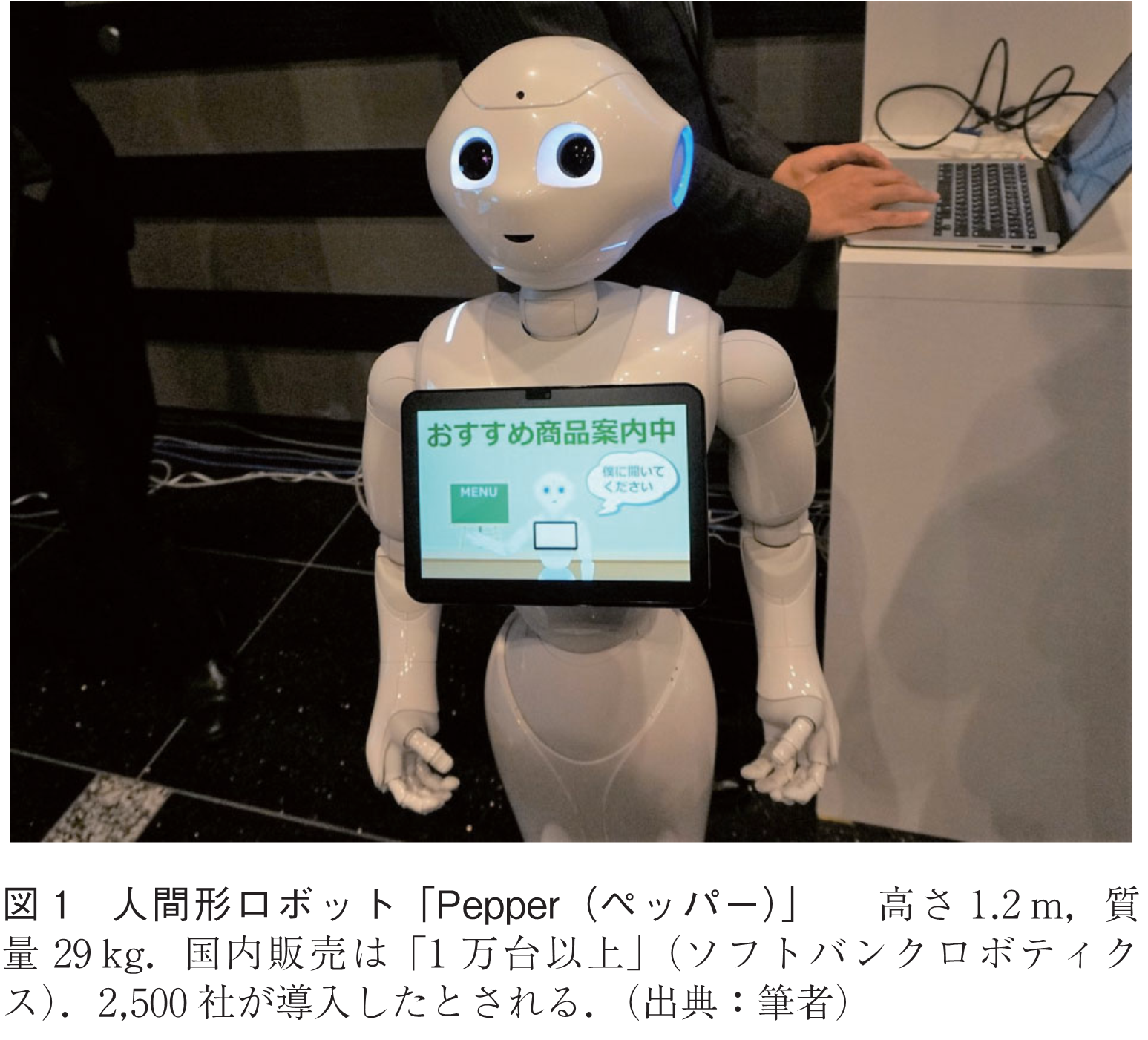 図1　人間形ロボット「Pepper（ペッパー）」