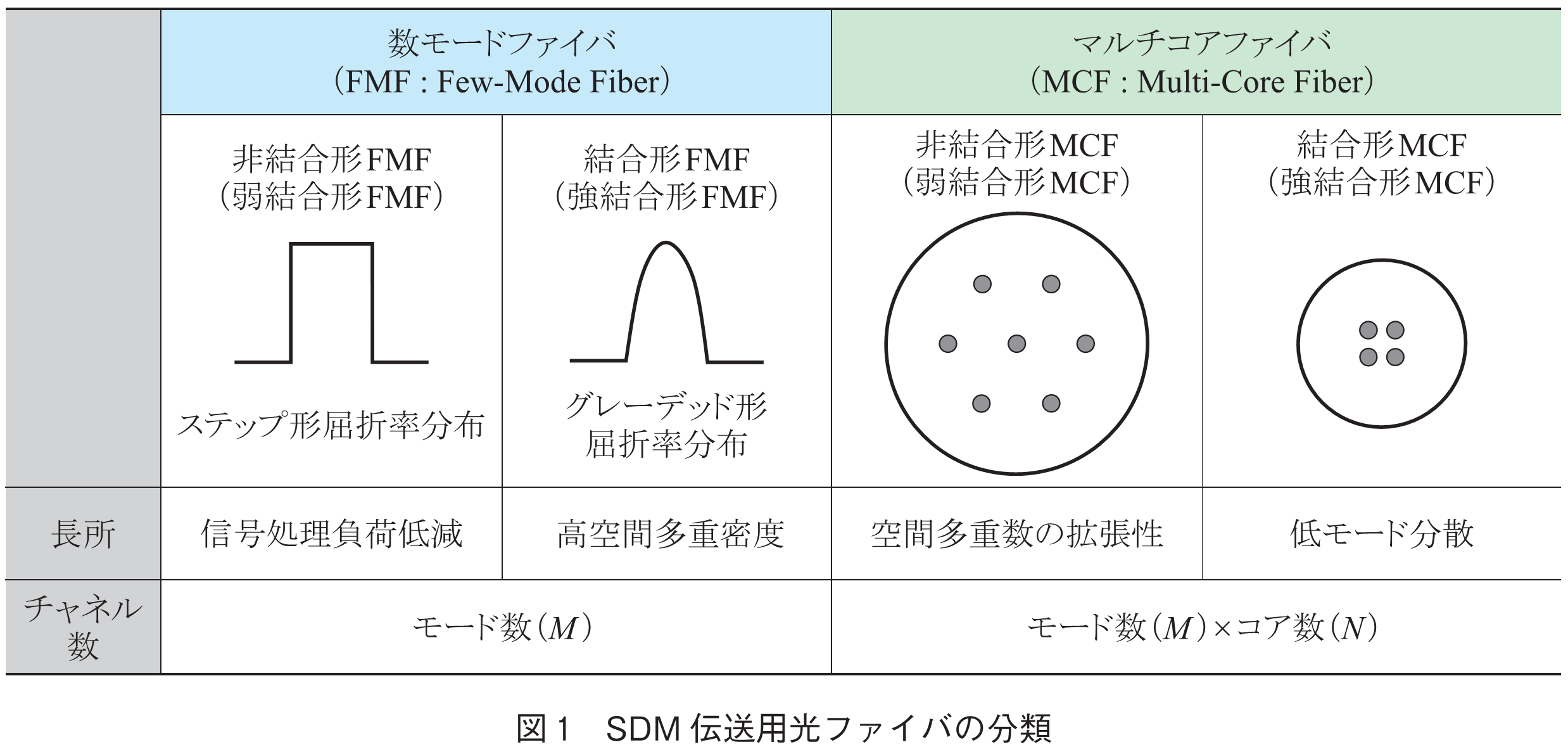 図1　SDM伝送用光ファイバの分類
