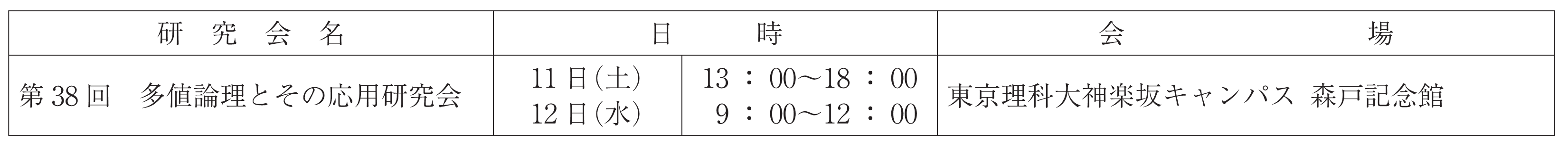 第二種研究会開催案内表